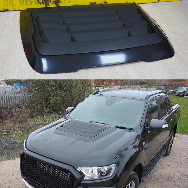 Car Bonnet Scoop Hood Vent Cover Fit for Ford Ranger Raptor 2015-2022 Matte Black Decorative Bonnet Guard Hood Car Accessories