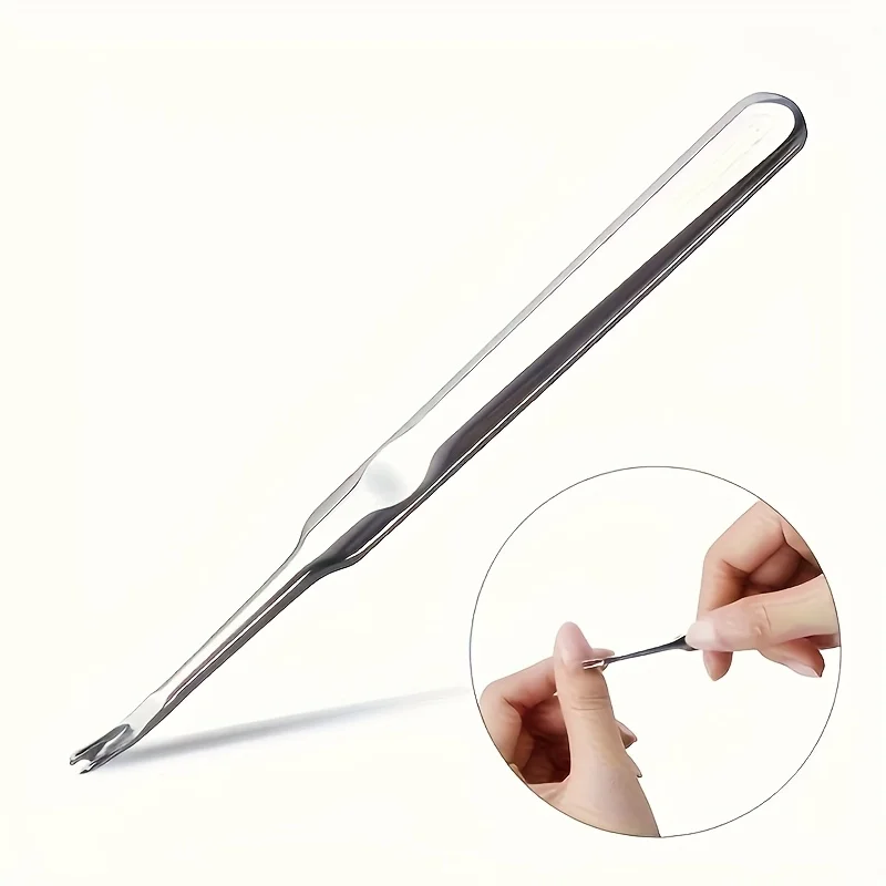 V-förmiger Schieber für abgestorbene Haut, Gabel für abgestorbene Haut, Schaufel aus Edelstahl, professionelles Werkzeug, Nagel-Nagelwäscher, Nagelkunst-Werkzeuge