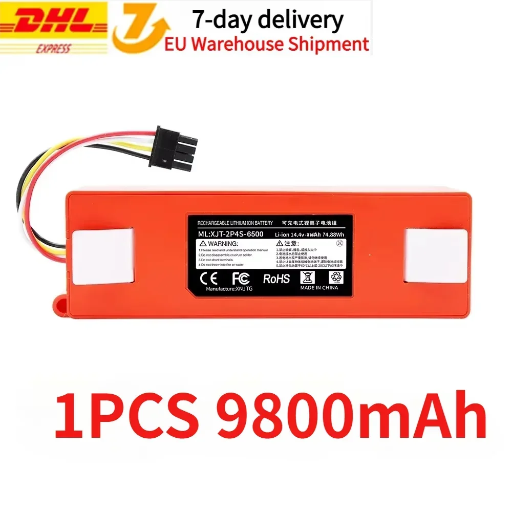 12800mAh Robotstofzuiger 14.4v Vervangende Batterij Voor Xiaomi Roborock S55 S60 S65 S50 S51 S5 MAX S6 Onderdelen s50 batterij