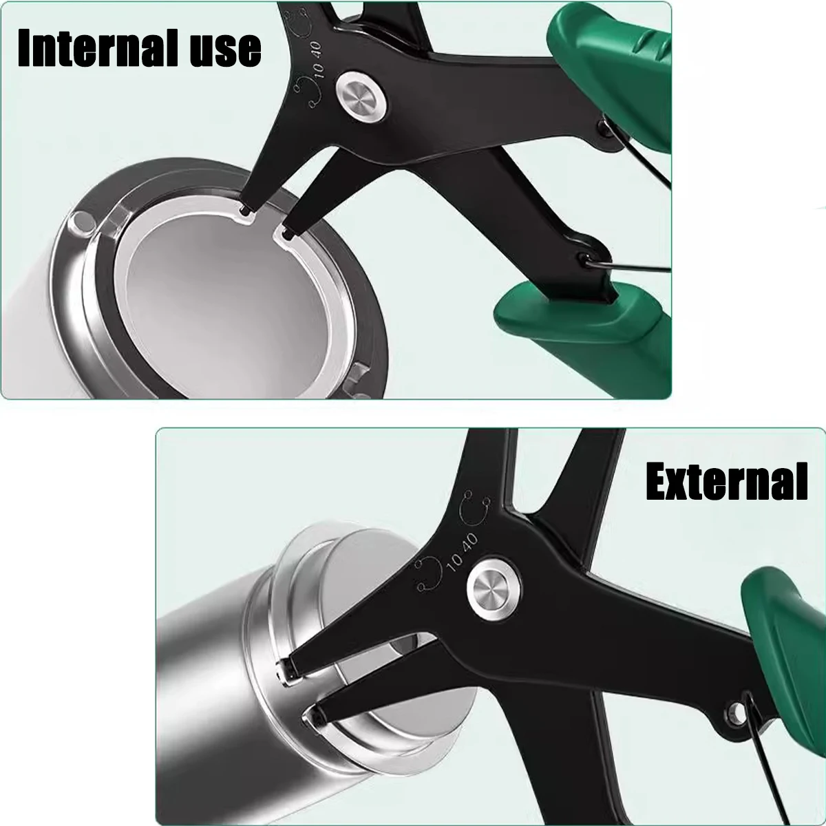 Snap Ring Pliers Dual Purpose Circlip Pliers Removing Reassembling Tool for Internal and External Snap Ring Green