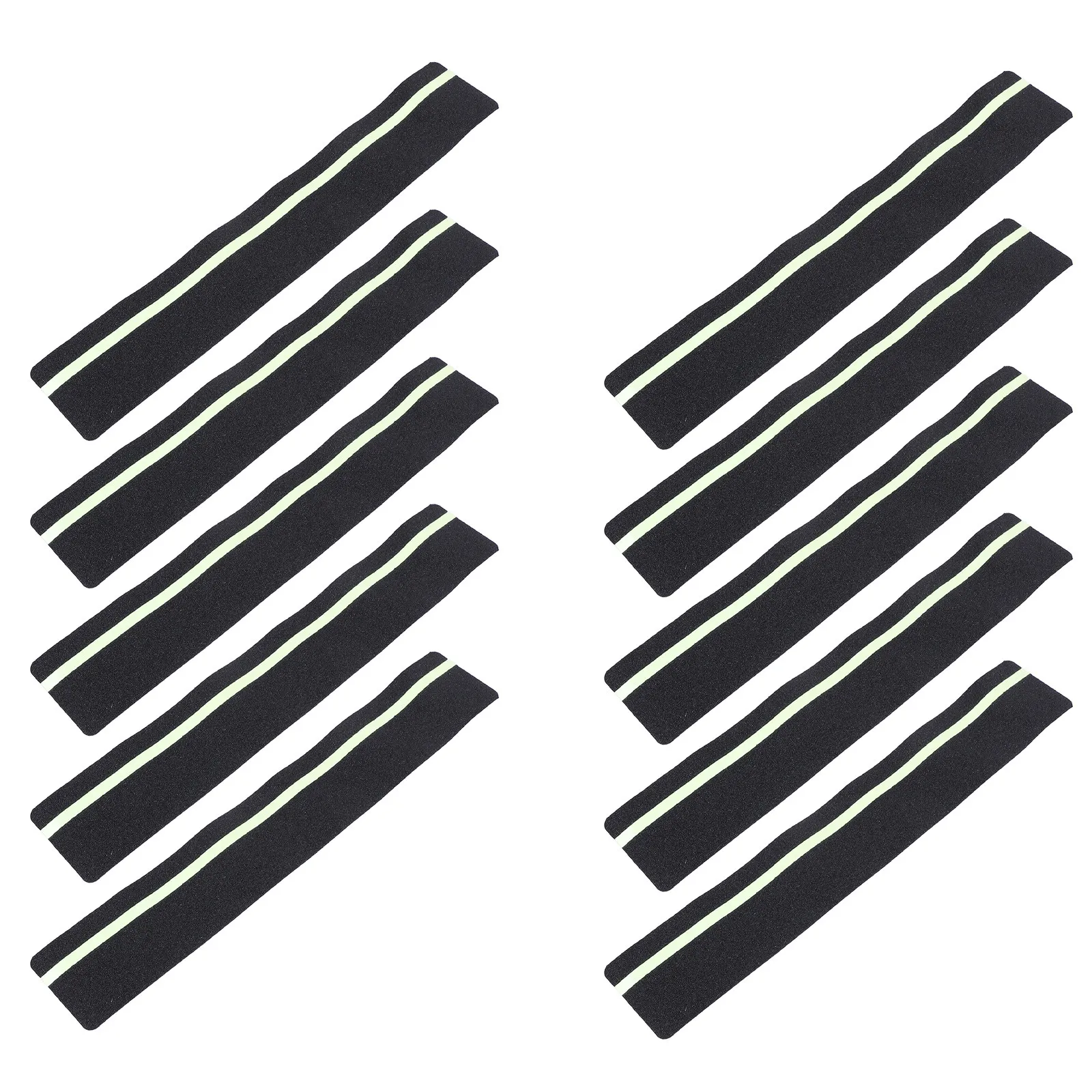 10Pcs Stair Anti Treads Glow in Dark Stripe 24x3.9in Non Skid Reflective Grip Tape Indoor Outdoor Staircase Safety Traction