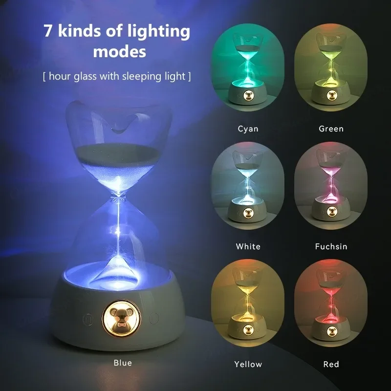 Bedroom Bluetooth Speaker Hourglass Light Music Box Touch Sensitive Button Night Light MP3 Music Player Gift Caixa De Som