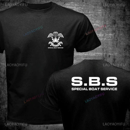 New SBS Special Boat Service United Kingdom Special Forces Army Sas Printing T-shirt Mens Harajuku100% Cotton Casual Tees Shirt