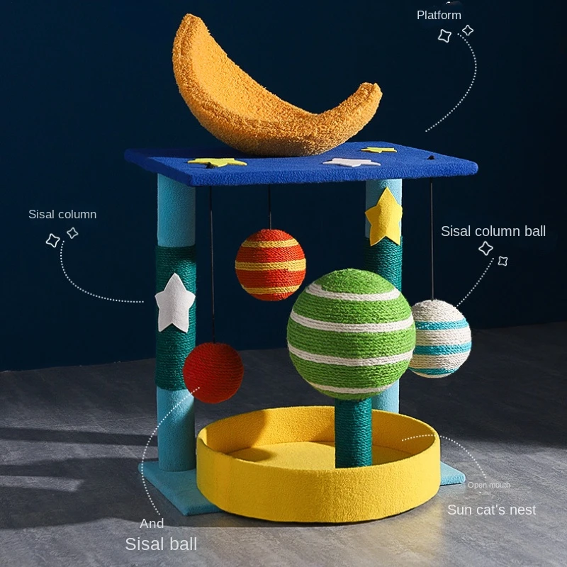 Creative Planet Cat Climb, Small Cat Tree, Integrated Sisal Pet Scratching Board, Tower Scrapers for Pets, Playground Nest