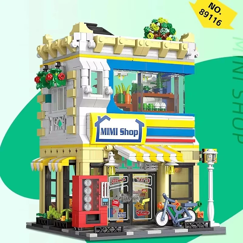 89116 1389pcs MOC Idea City Convenience Store Building Block Brick Puzzle Assembly DIY Toy For Children Birthday Christmas Gift