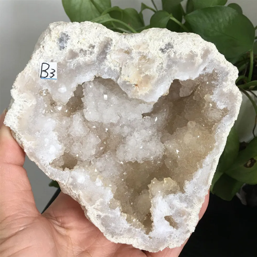 50-180mm Natural White Crystal Cluster Agate Geode Rough Jewelry Box Point Energy Healing Teaching  Specimen