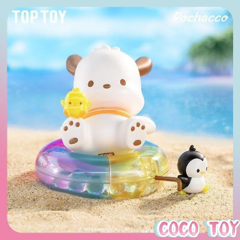 Genuine Pochacco Holiday Beach Series Blind Box Collectible Figurine Cinnamoroll Tabletop Display Ornament Limited Edition Set