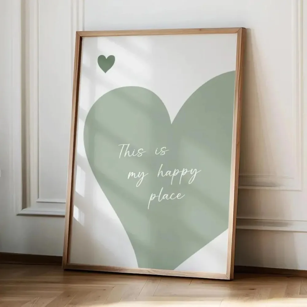 1pc Frameless Simple Mint Green Wall Poster,