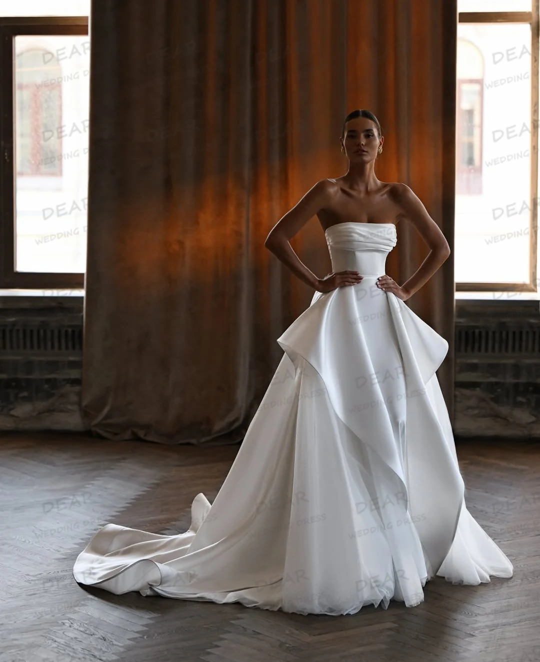 Simple Sexy Wedding Dresses Women's A Line Sleeveless Backless Tiered Ruffles Formal Bridal Gowns 2026 Robe De Mariée Customized
