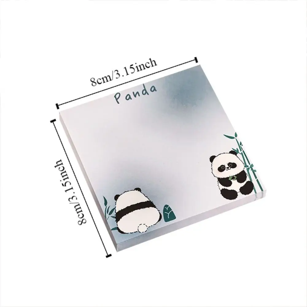 10 pcs Cartoon Self-adhesive Sticky Notes Square Ins Style Panda Notepads School Supplies Smooth Writing Memo Pad Notebooks