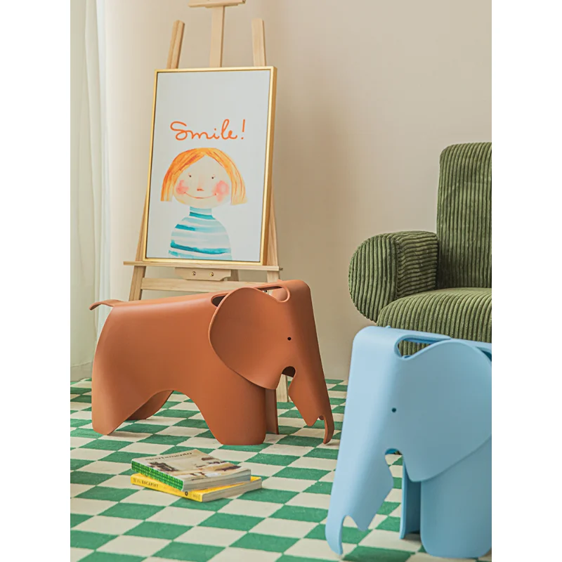 

Children chair kindergarten stool household plastic baby chair elephant cartoon chair colorful toy stool change shoe stool