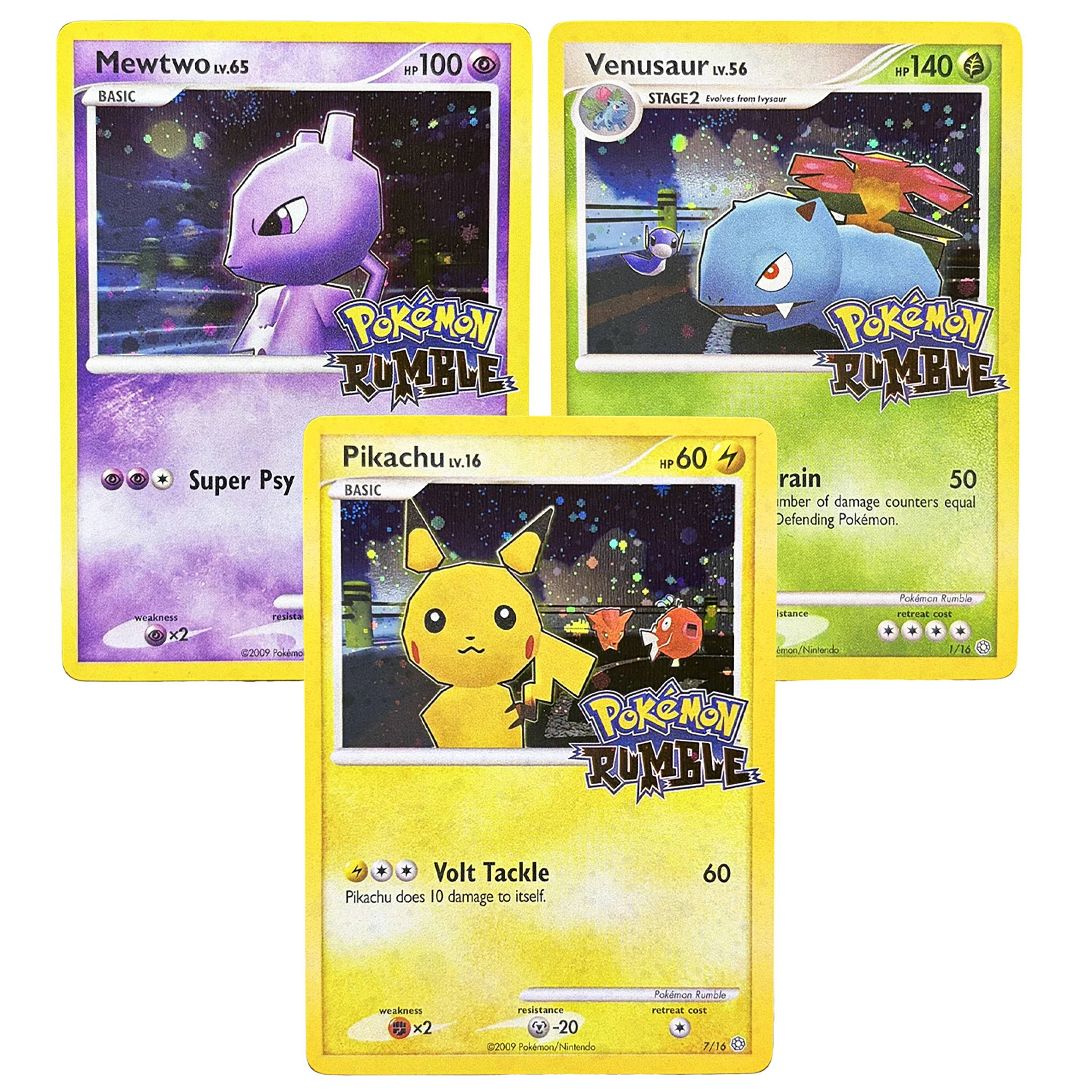 

Коллекционные карты PROXY PKM Rumble Stamped Promo Series HOLO: Пикачу-7/Мьюту-7/Венузавр-1. Игровые карты PTCG. Прокси-карты. Подарок.