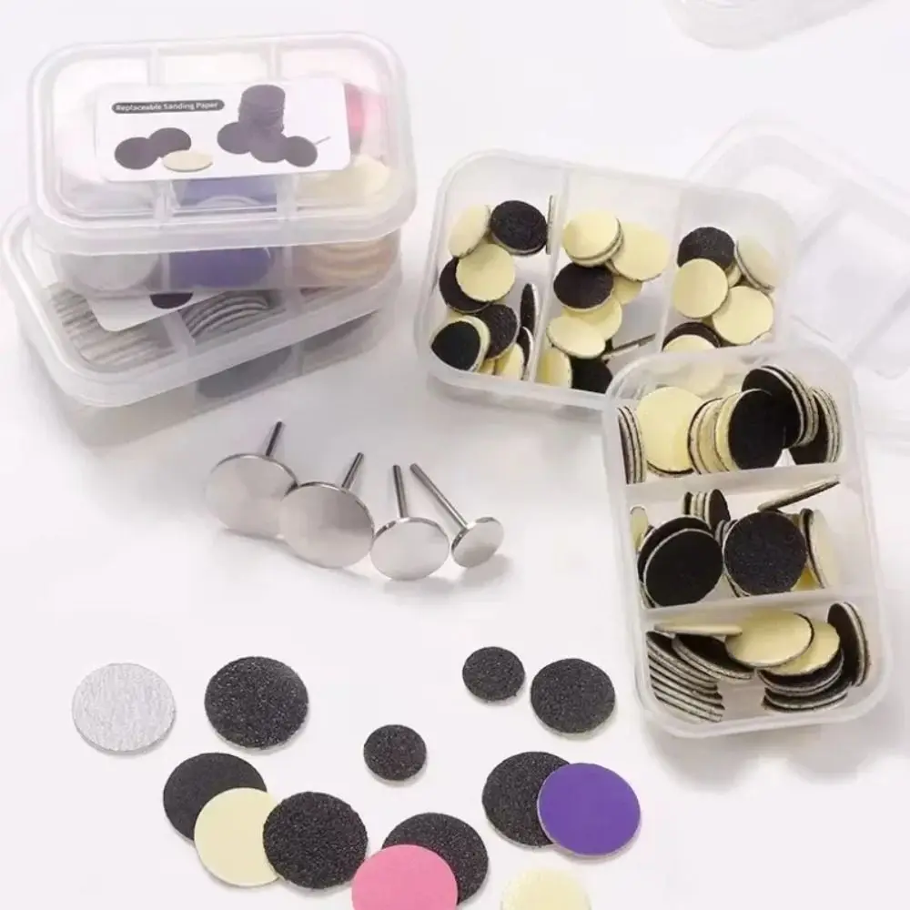 60 unids/caja de eliminación de callos, papel de lija para uñas, herramienta limpiadora de piel muerta, pulido de brocas para uñas, disco de pedicura, limas universales para pies