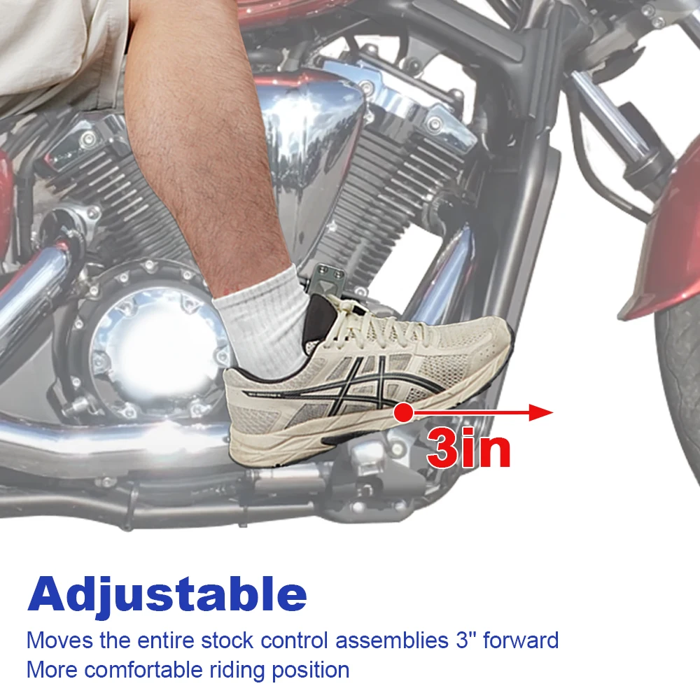 For YAMAHA STRYKER 1300 2011-2015 2016 2017 Motorcycle Steel Forward Control Footrest Extensions Pegs Footpegs Adjustable Set