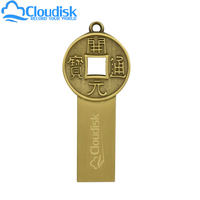 Cloudisk Retro Chinese Coin Shape Metal USB Flash Drive 1GB 2GB 4GB 8GB 16GB 32GB 64GB 128GB USB 2.0 U Disk for PC Computer