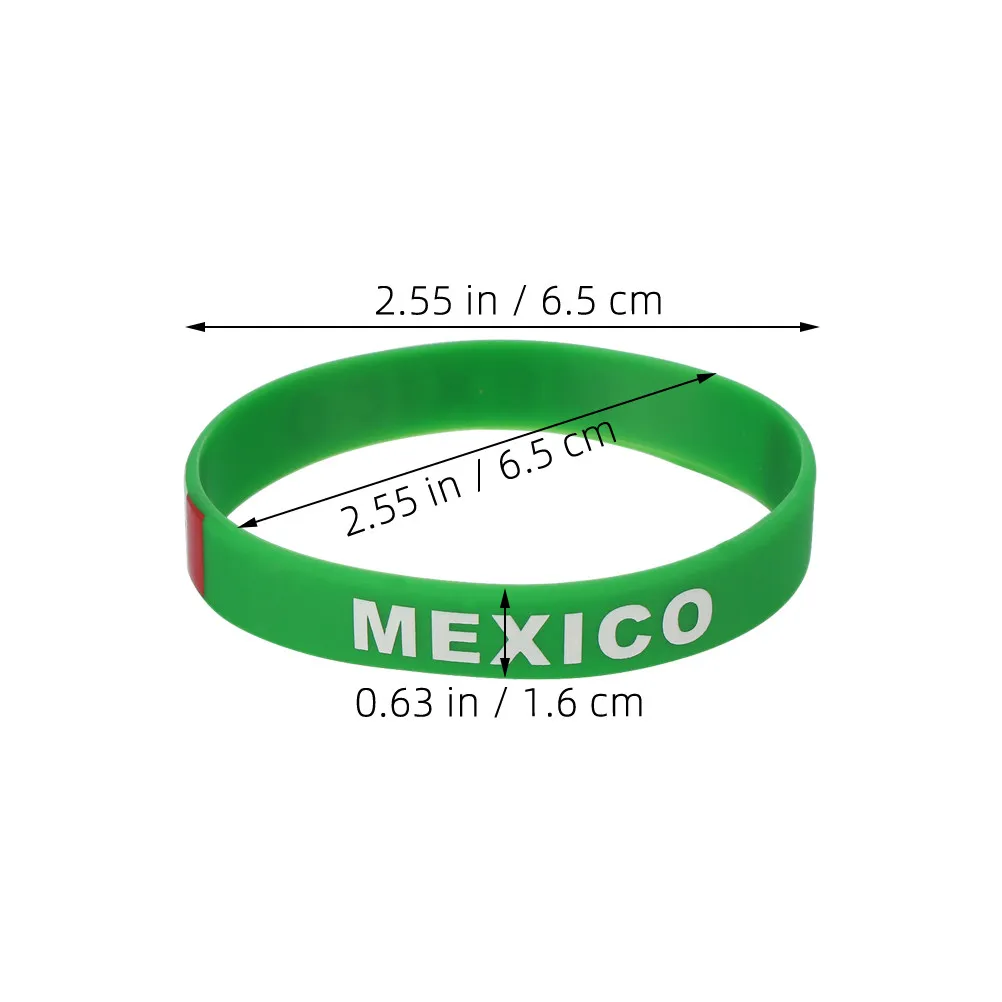4Pcs Silicone Flag Bracelets Mexico Usa Brazil National Flag Wristbands for Sports Events Soccer Football Fans Team Spirit