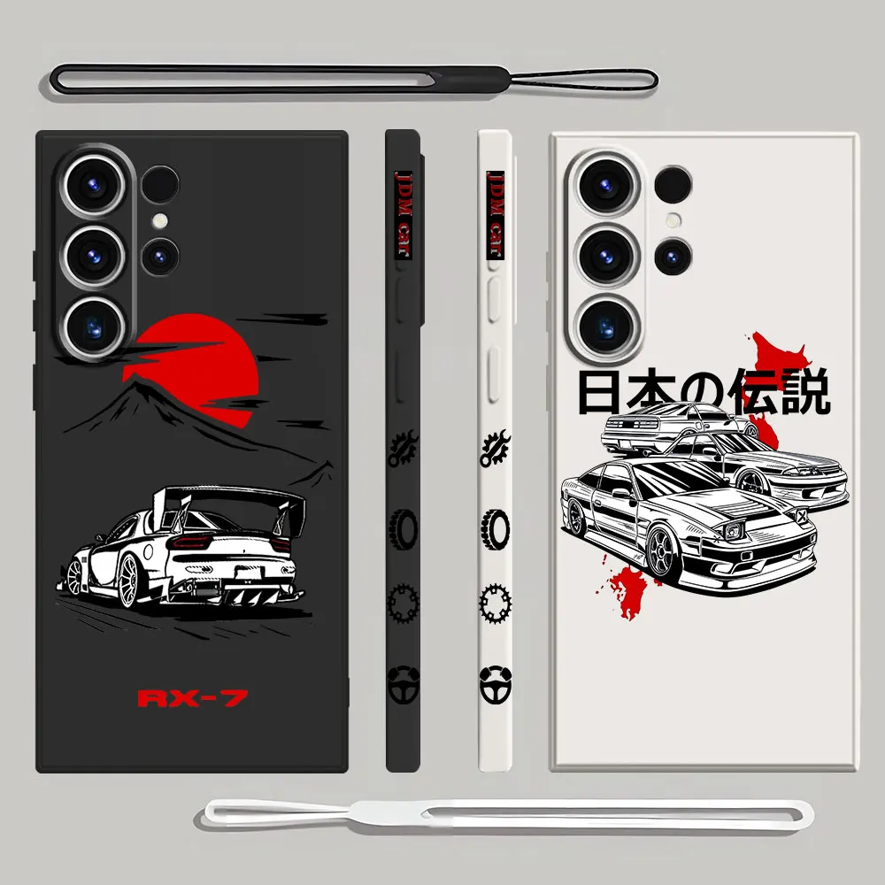 Tokyo JDM Drift Sports Car Bumper Case for Samsung Galaxy S24 Ultra S22 S21 Plus S23 Ultra 5G S20 FE S22 Silicone Soft Cover