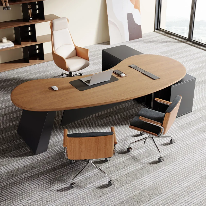 

Light luxury modern high-end solid wood boss desk 2025 new