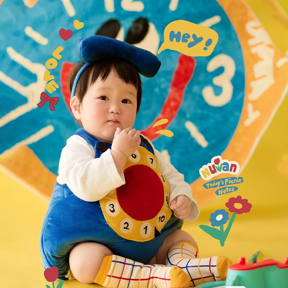 Costume de Réveil pour Bébé de 3 à 12 Mois, Combinaison avec Doublure Blanche et Chaussettes, Accessoire de Photographie