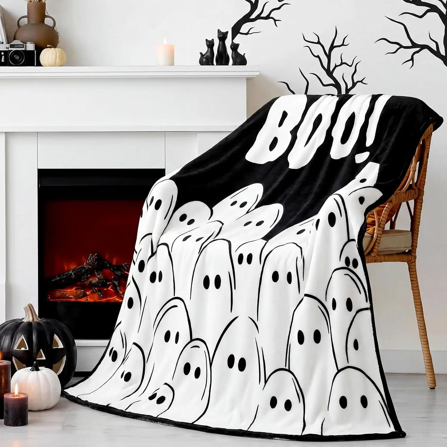 New Halloween Digital Print Flannel Blanket Soft Office Nap Throw Blanket Air Condition Sofa Bed Decor Factory Wholesale
