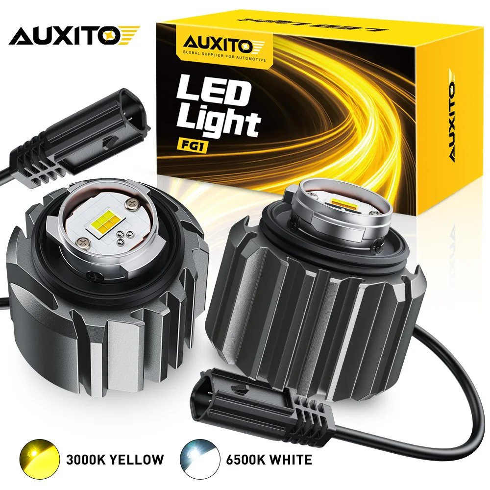 2X L1B LED Fog Switchback Yellow White Canbus Light For TOYOTA Crown RAV4 PRIUS Yaris HONDA Civic Fit Jazz Accord CR-V 2021-2024