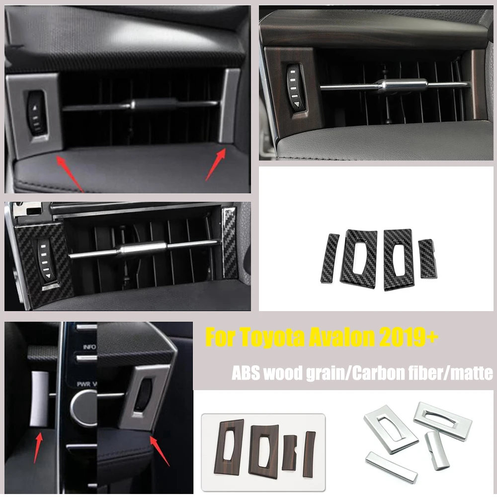 For Toyota Avalon 2019-2022 ABS carbon fiber Car Central control conditioner air Outlet decoration frame cover trim Accessories