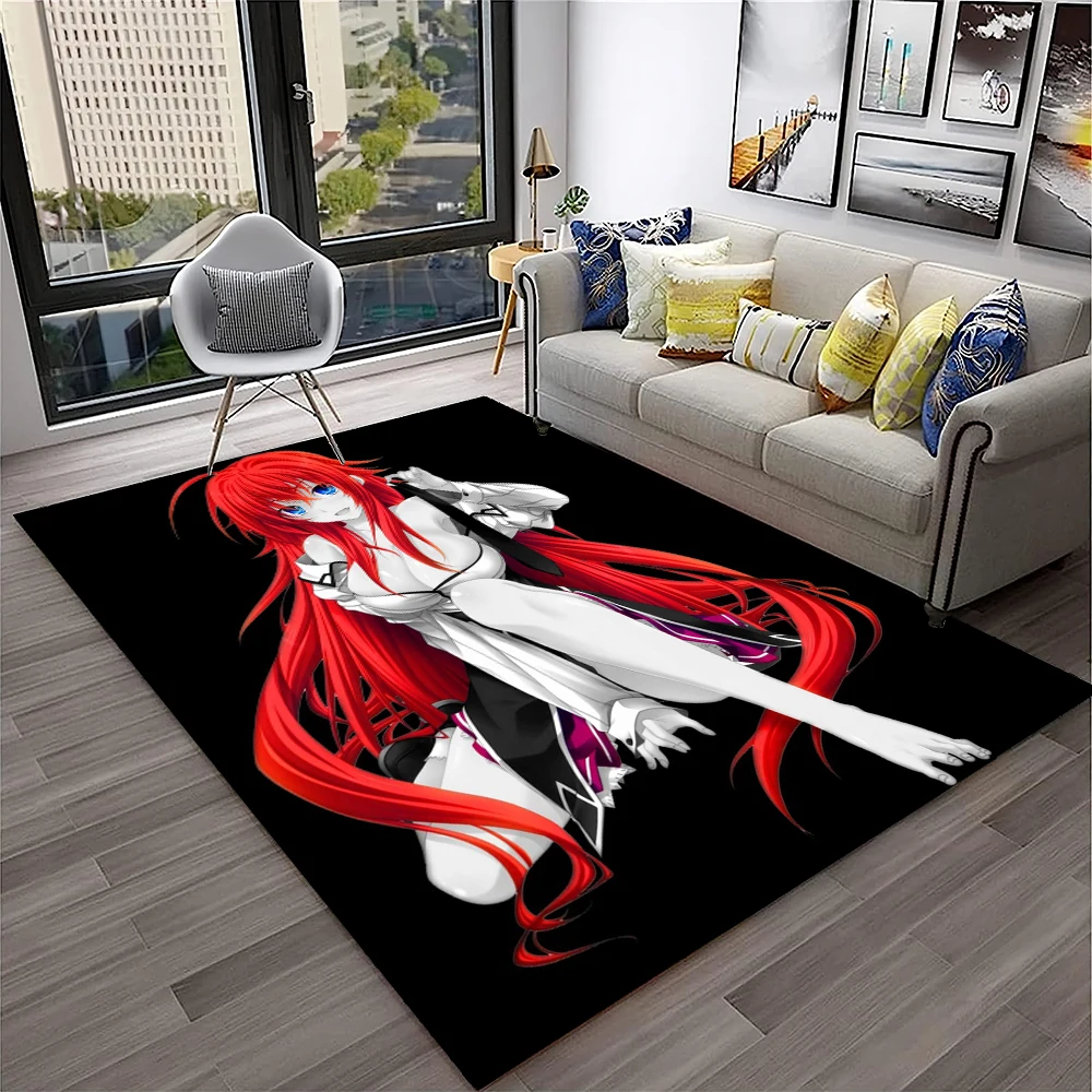 High School DxD Sexy Girl Cartoon 3D Carpet Rug for Home Living Room Bedroom Sofa Doormat Decor,kids Area Rug Non-slip Floor Mat