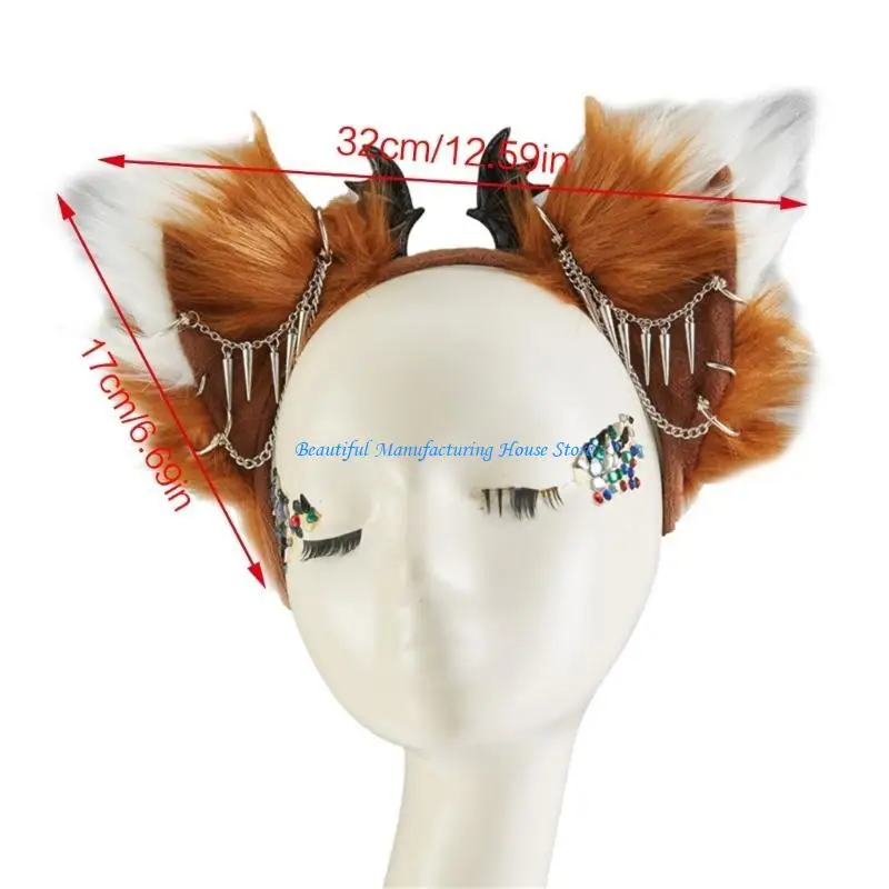 E56A 만화 고양이 귀 모양 머리 후프 매달려 쥬얼리 Decors 헤어 홀더 코스프레 파티 모자를 쓰고 있죠 성인