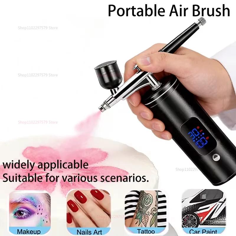 Aerógrafo con Compresor, Pistola de Pulverización Manual para Pintar Manualidades, Mini Pistola de Pulverización USB Recargable, Pistola de Pulverización Portátil