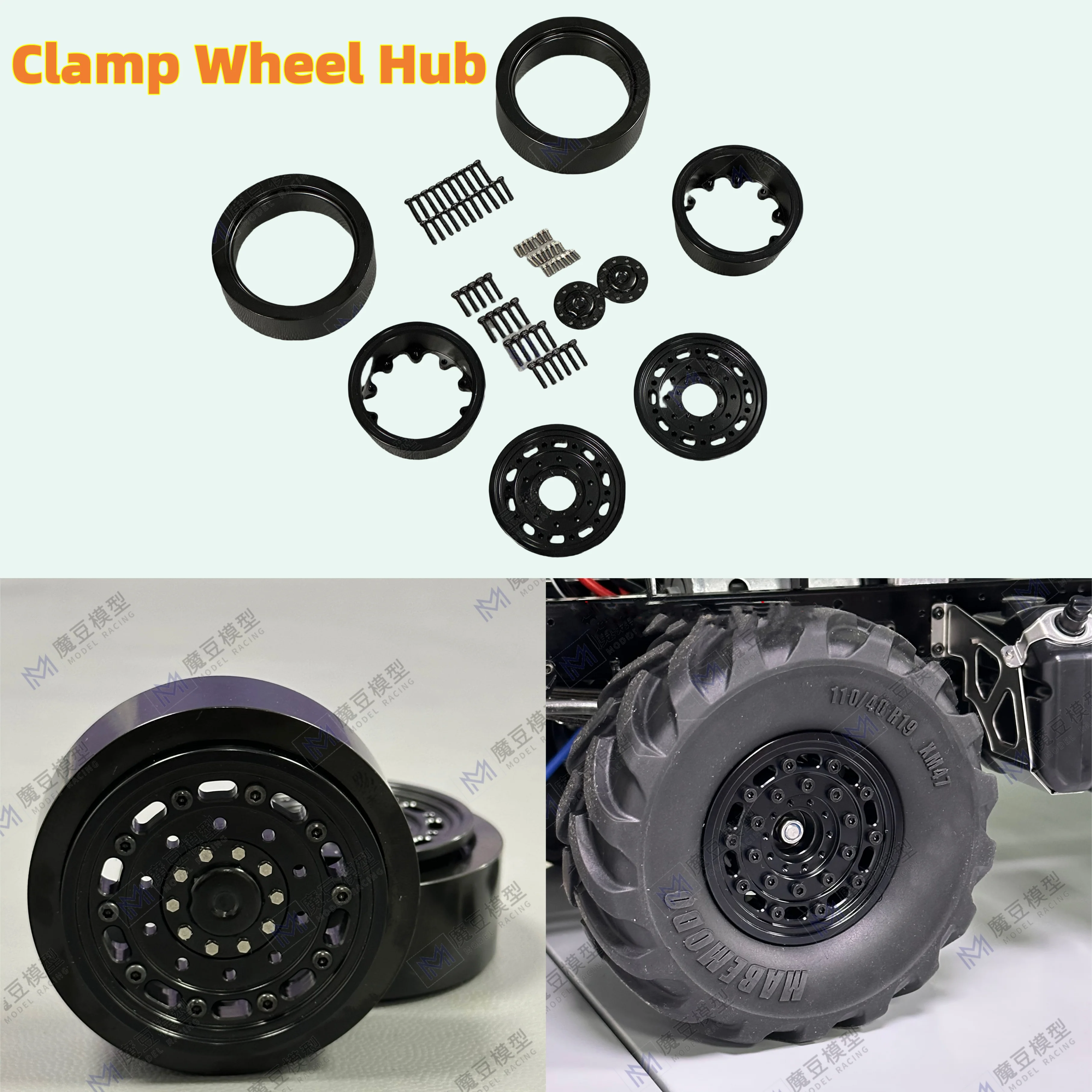 truck-climbing-vehicle-tire-clamping-19-inch-counterweight-wheel-hub-for-1-14-tamiya-rc-lesu-scania-mann-tractor-dump-parts
