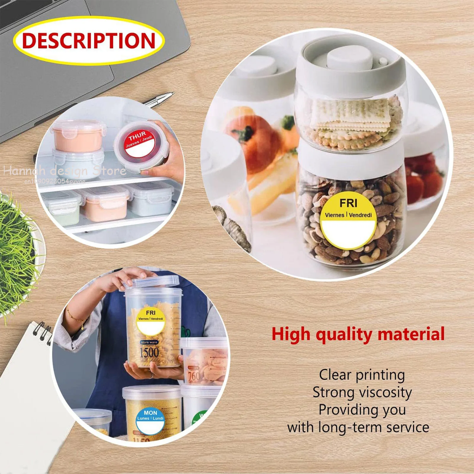 5 Sheets Day of The Week Stickers Food Labeling Date Dot Stickers for Restaurant Food Container Shop Kitchen Stationery Sticker