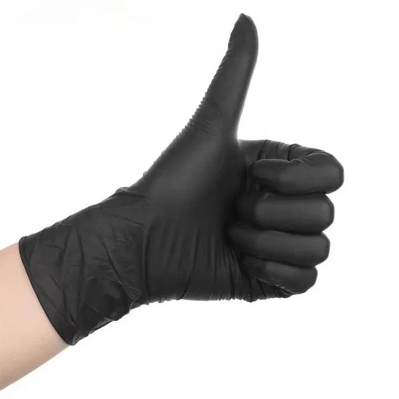 20/50/100PCS Disposable Black Nitrile Gloves Ambidextrous Nitrile Gloves for Kitchen Dishwashing Household Outdoor Application