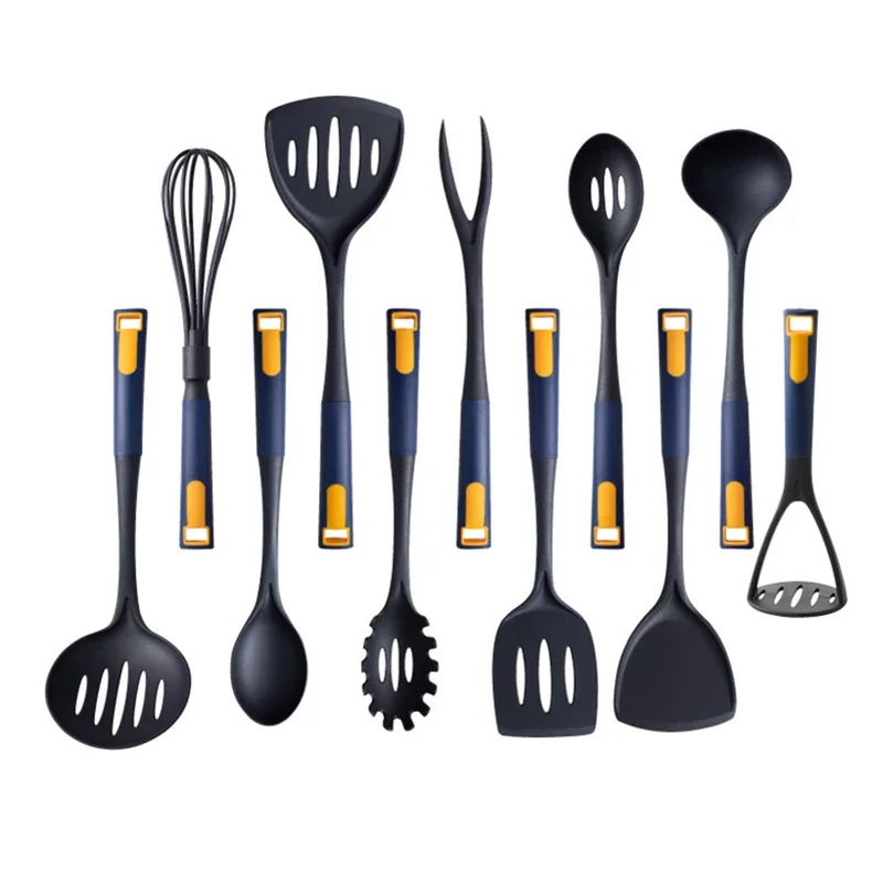 Silicone Cooking Utensil Set Mixing Slotted Serving Spatula Nonstick Heat Resistant Kitchen Bake Stir Draining Spoons