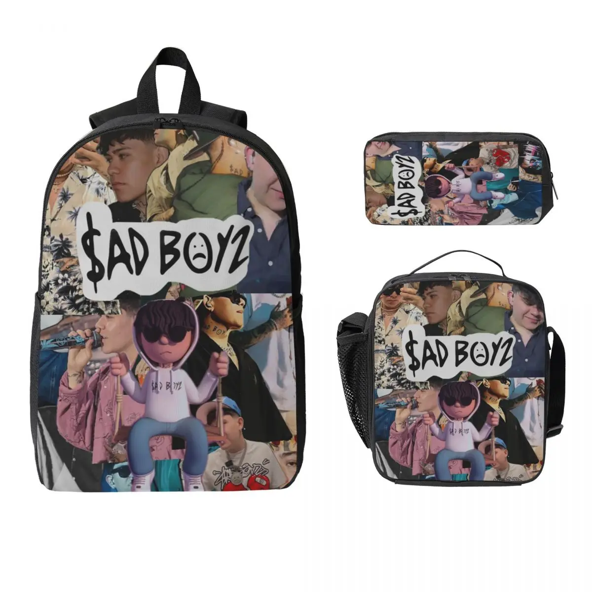 

Junior H Merch Sad Boyz Backpack Student Boy Girls BookBag School Bag Computer Shoulder Bags 3ps Insulated Lunch Bag Pencil Case