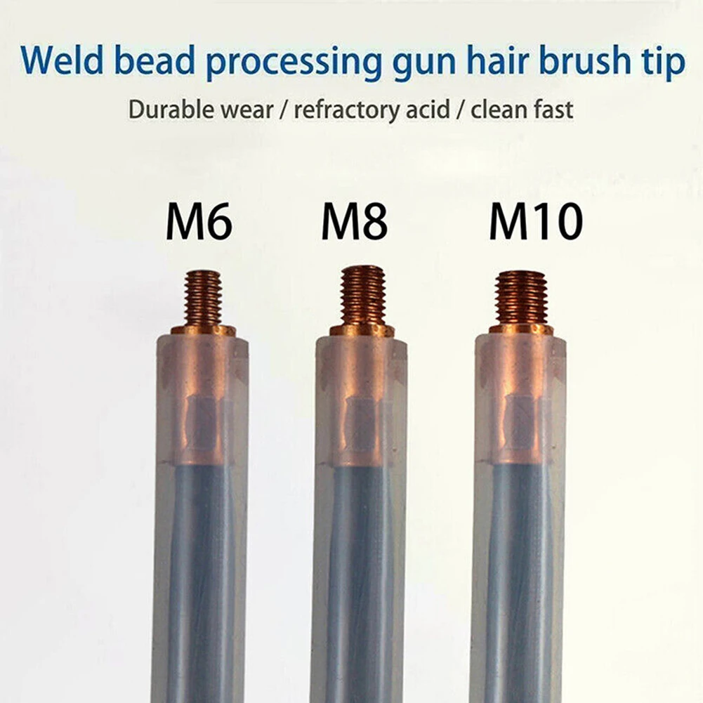 1Pcs Welding Brush Pickling TIG WIG MIG MAG Carbon Fiber Brush M6/M8/M10 Thread Cover Cleaning Tool Weld Cleaner Weldseam