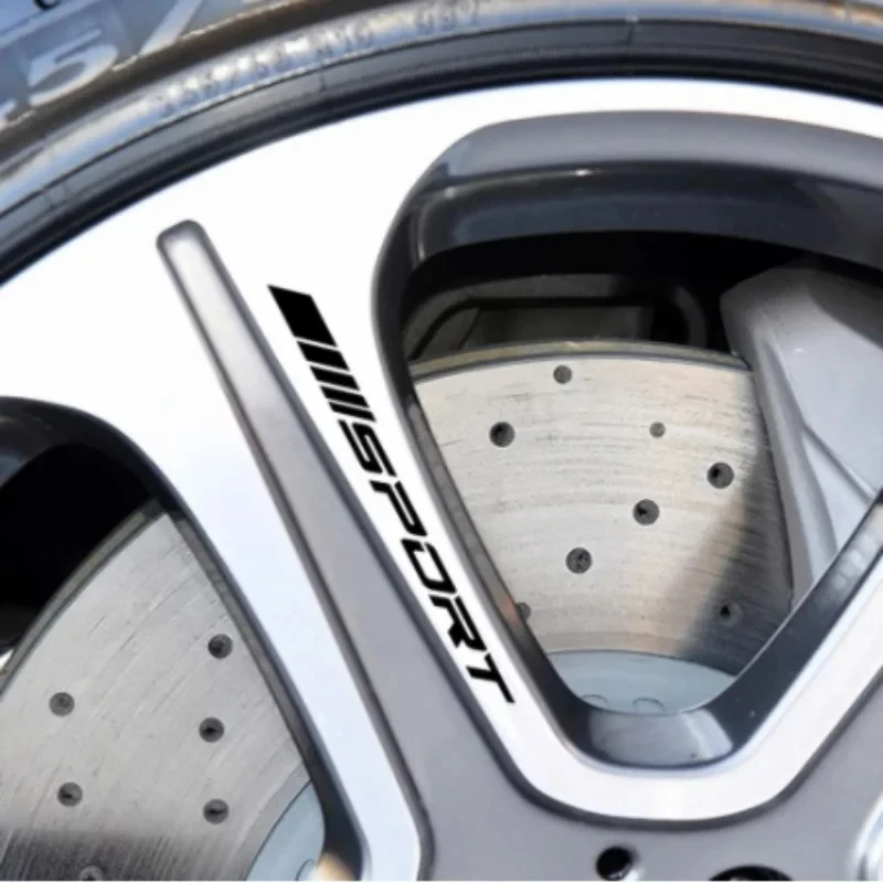 

Sport Racing Style 4Pcs Car Wheel Rims Stickers Fashion DIY Stripes Decorative Decals Car Styling Emblem Auto Accessories