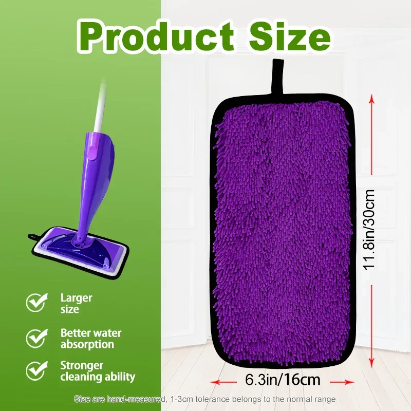 3 Pack Reusable Mop Pads for Swiffer Wet Jet Mops Pad Refills Microfiber Wet Dry Use Replacement Cloth Cleaning Accessories