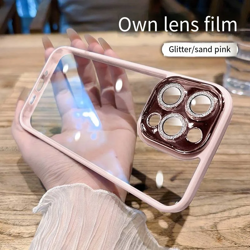 

Защитная пленка для объектива, чехлы для телефонов IPhone 15 14 13 11 12 Pro Max Mini XS X, задняя крышка, блестящий роскошный полноразмерный чехол для объектива