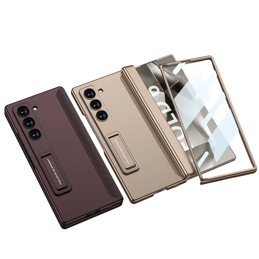 Folding Case For Samsung Galaxy Z Fold 6 ZFold6 5G Magnetic Hinge Full Package Anti-Drop Multi-Angle Stand Premium Cover