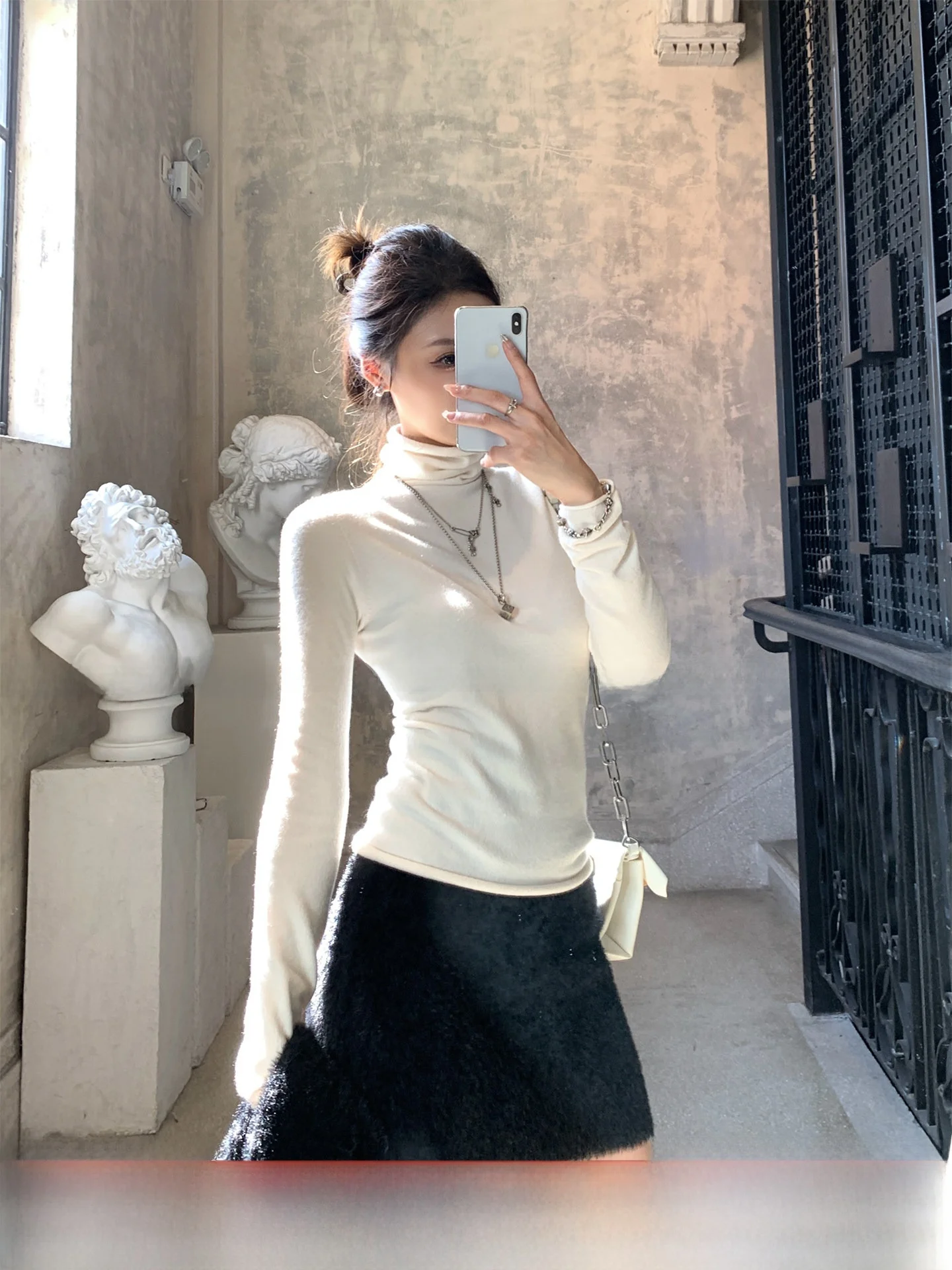 

GV mat Smart Wool Knitted High Collar Slim Fit Base Layer Top Women's Faion 2025 Autumn Season Versatile Winter New ...