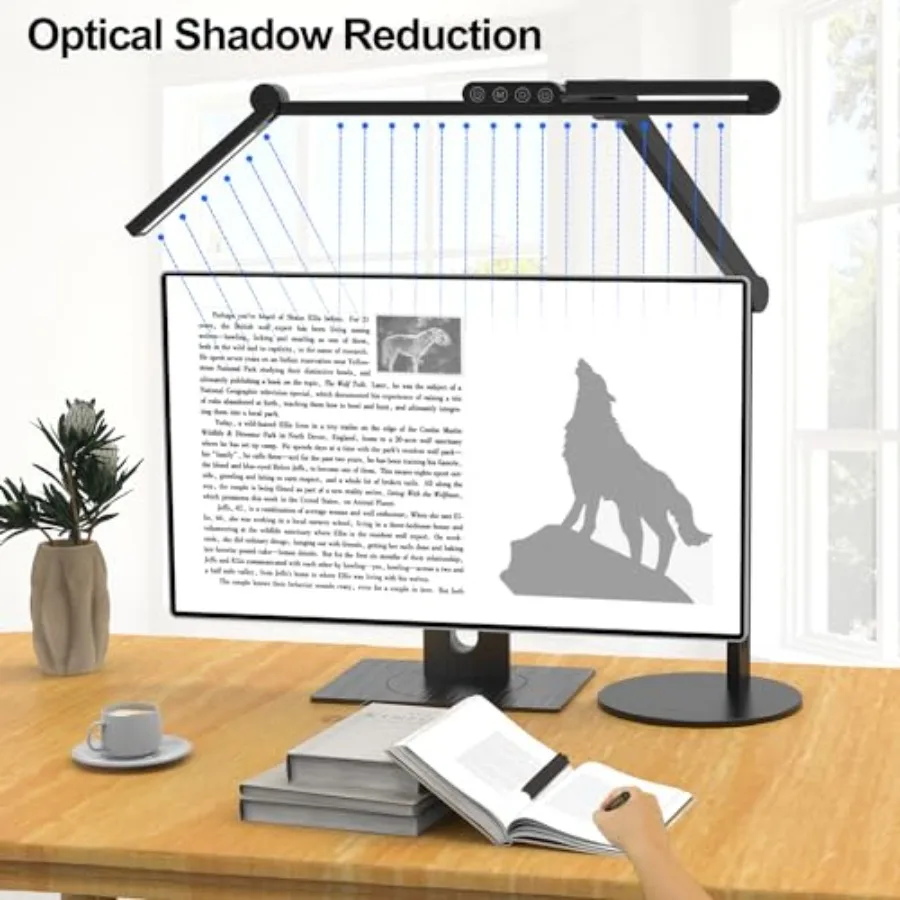 Architect Desk Lamp with Atmosphere Lighting, Adjustable Led Desk Light for Home Office with Base, 24W Bright Auto Dimming Tabl - view 5