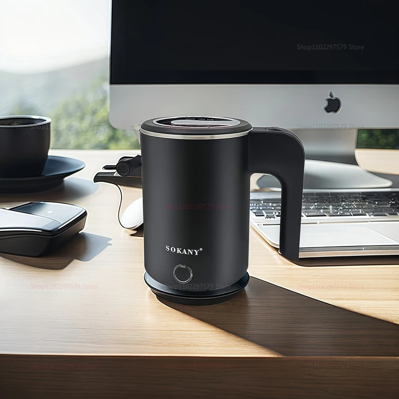 غلاية كهربائية محمولة من الفولاذ المقاوم للصدأ 500 مللي للشاي والقهوة وغلاية مياه للسفر تستخدم سخان المنزل الذكي وإبريق الشاي الكهربائي