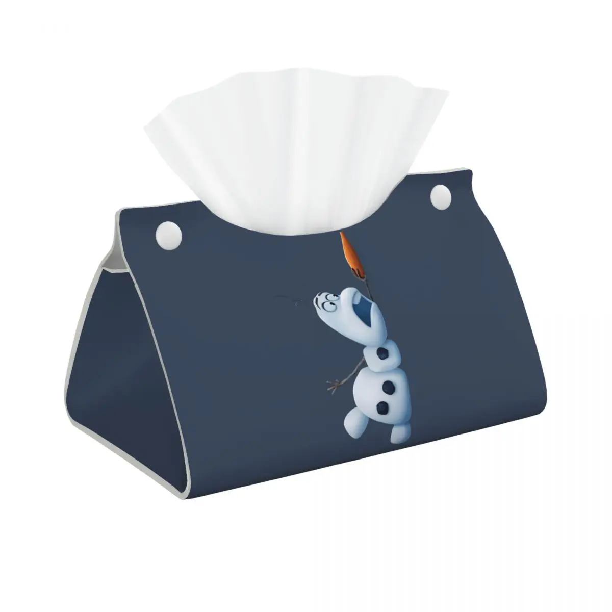 

Custom Frozen Tissue Box Cover PU Leather Rectangular Animated Musical Fantasy Film Facial Tissues Holder for Office