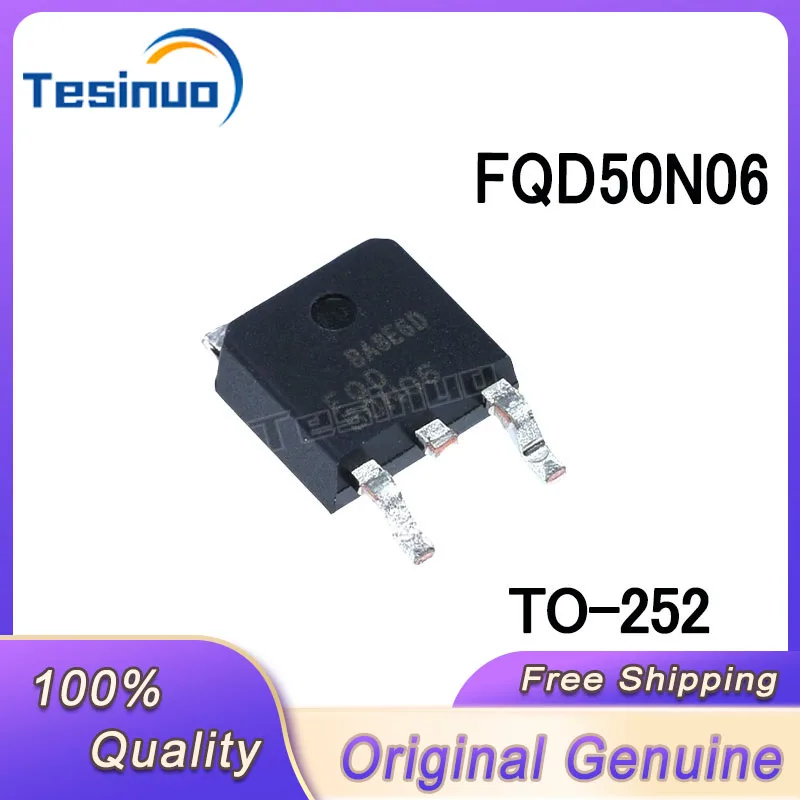 10/PCS New Original FQD50N06 50A 60V N Channel 50N06 TO 252 MOS field effect tube In Stock