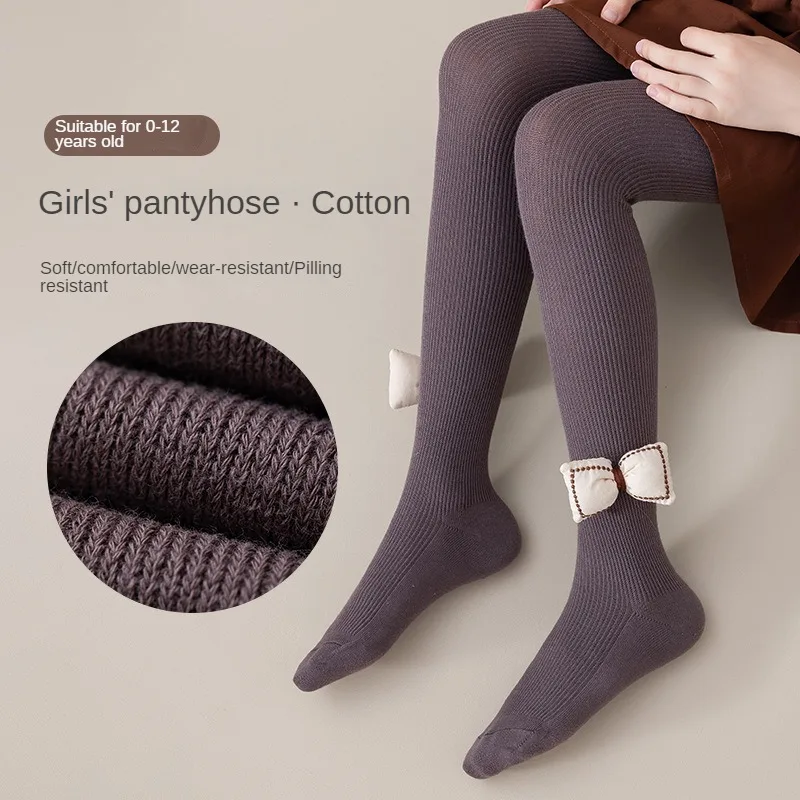 Girls Pantyhose Classic Vertical Stripes Spring Autumn Thin Leggings with Feet Outside Wear Foreign Pantyhose Girl Knee Socks