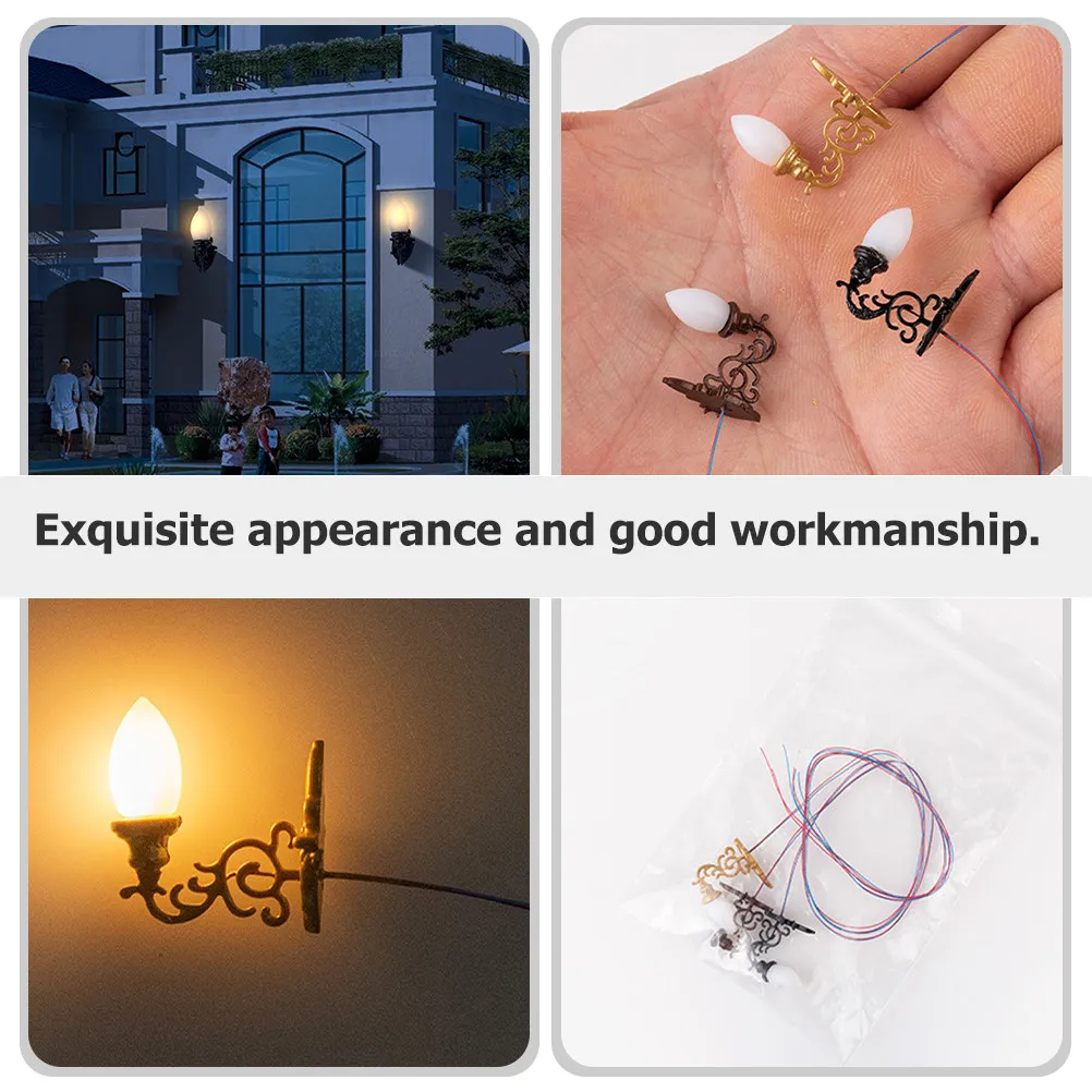 

4Pcs Moss Miniature Wall Lamps Luminous DIY Sand Table Accessories LED Mini Landscape Lights Small Decor Mini Lights