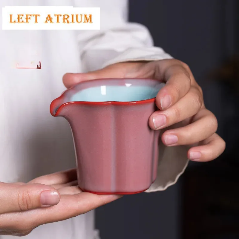 

150ml Handmade Red Glaze Adds Fragrance Tea Pitcher High Grade Longquan Celadon Cha Hai Justice Cup Cha Accessories Collection