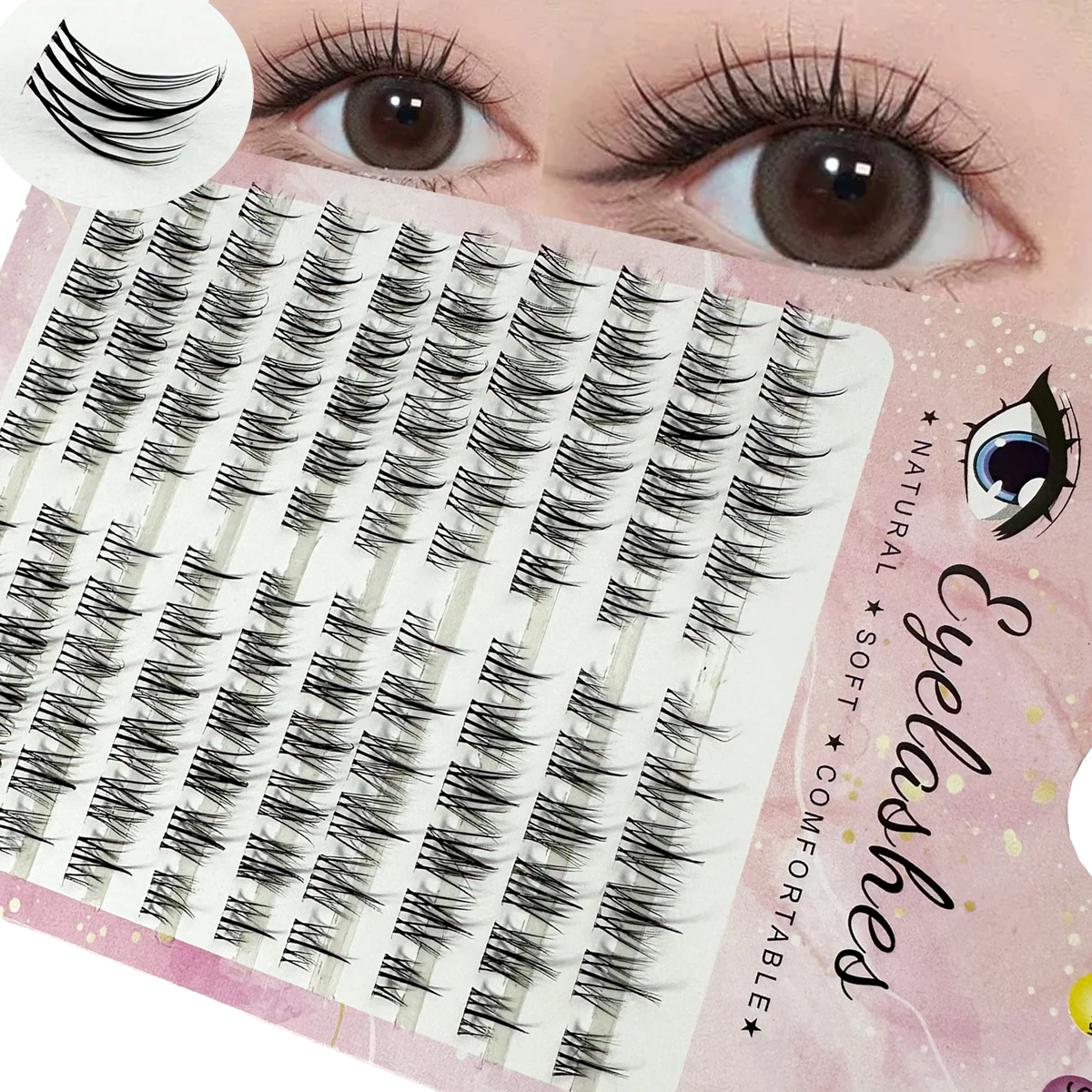 120 Pcs manga lashes Thick Little Devil Individual lash clusters Natural cos Eyelash extension Korean makeup DIY False eyelashes