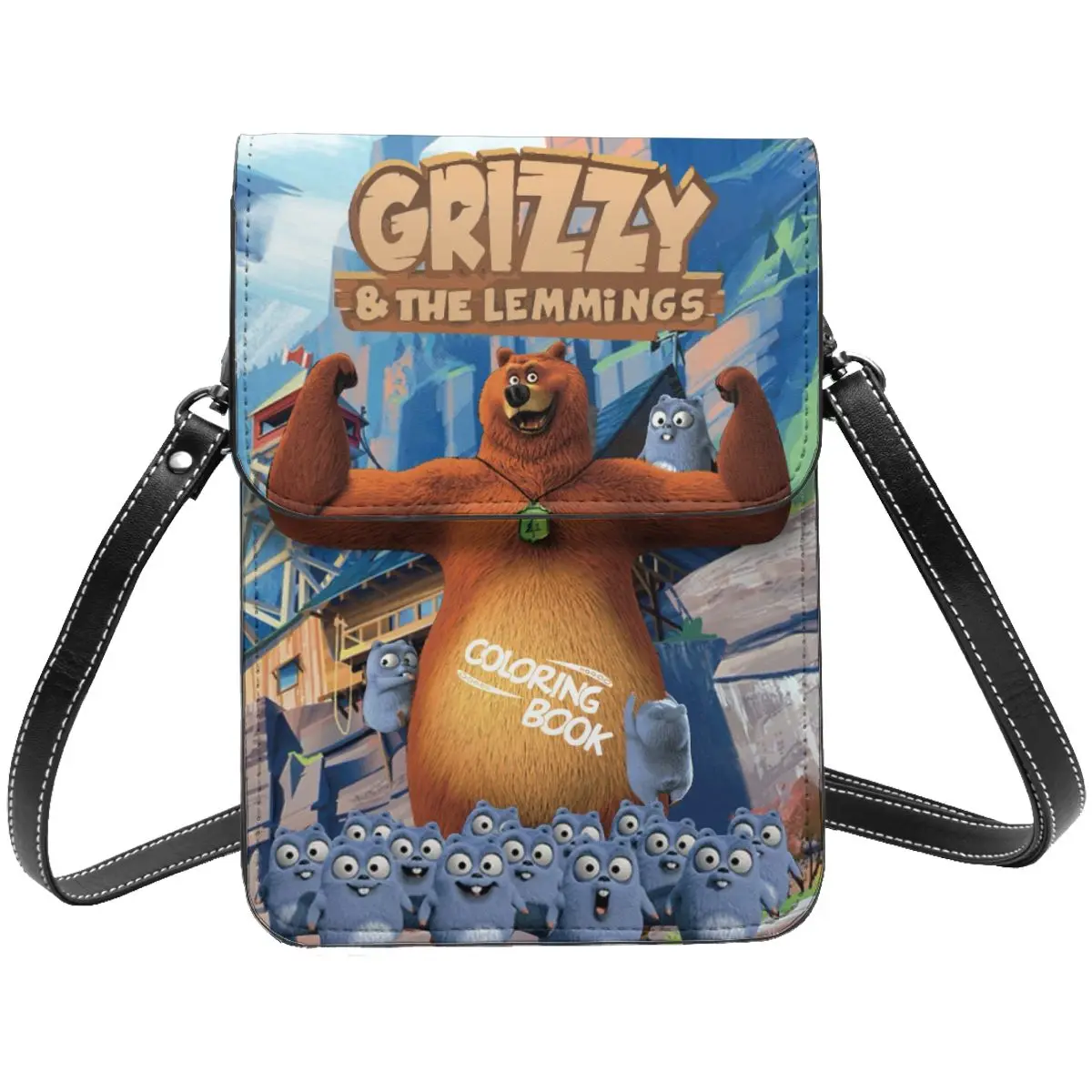 Grizzy N Lemmings Crossbody Portemonnee Mobiele Telefoon Tas Schoudertas Mobiele Telefoon Tas Verstelbare Riem