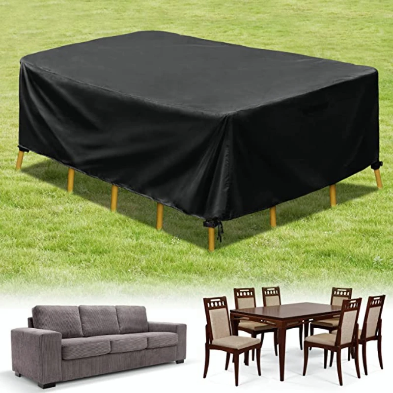 Outdoor furniture dust cover, 210D Oxford cloth, black silver sofa cover, waterproof cover, outdoor patio furniture cover